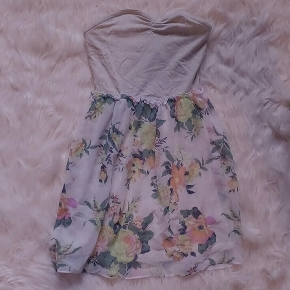 Urban Outfitters Strapless Floral Dress